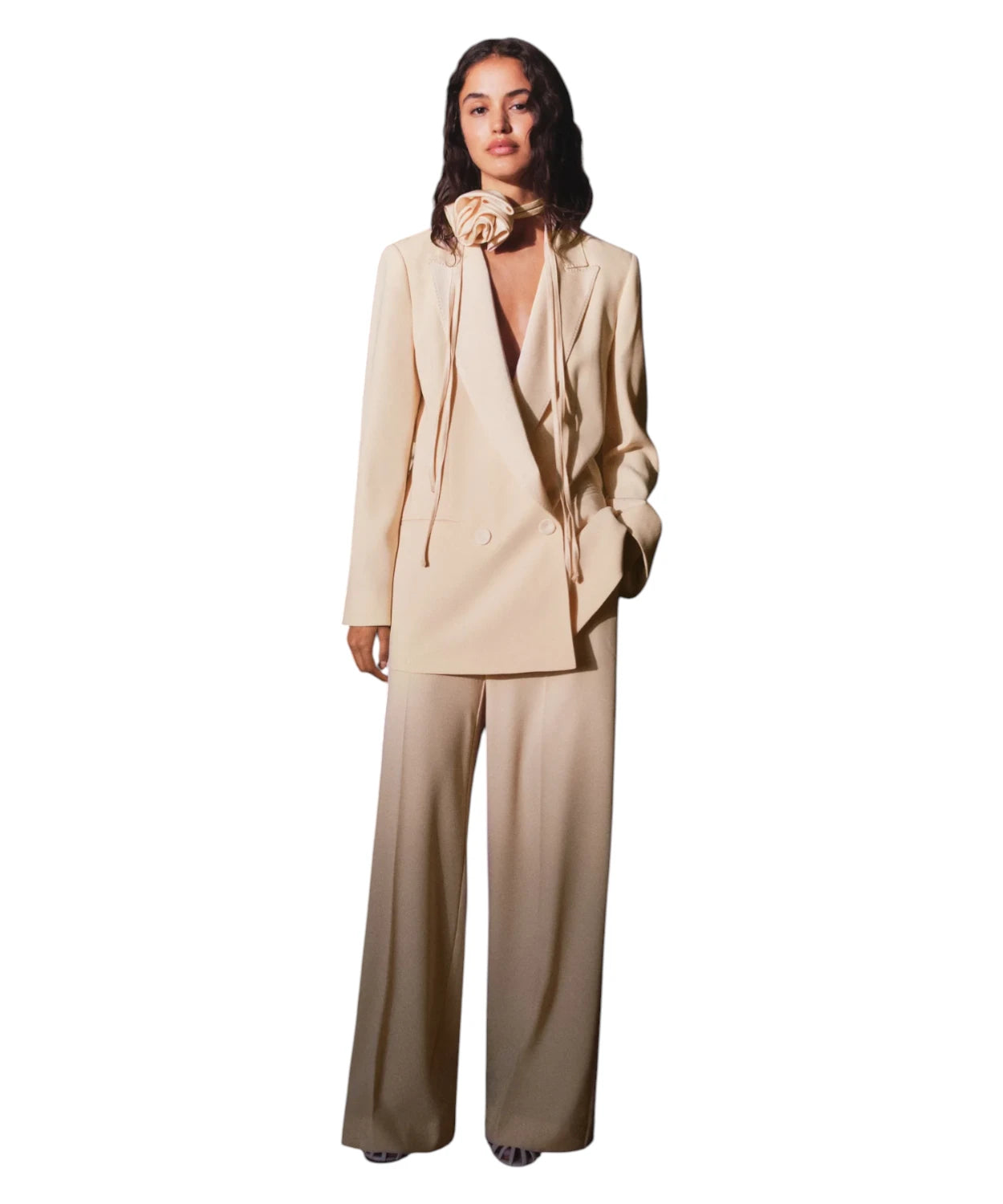 Pantaloni Donna STAMPA Ampi in Crêpe Envers Satin