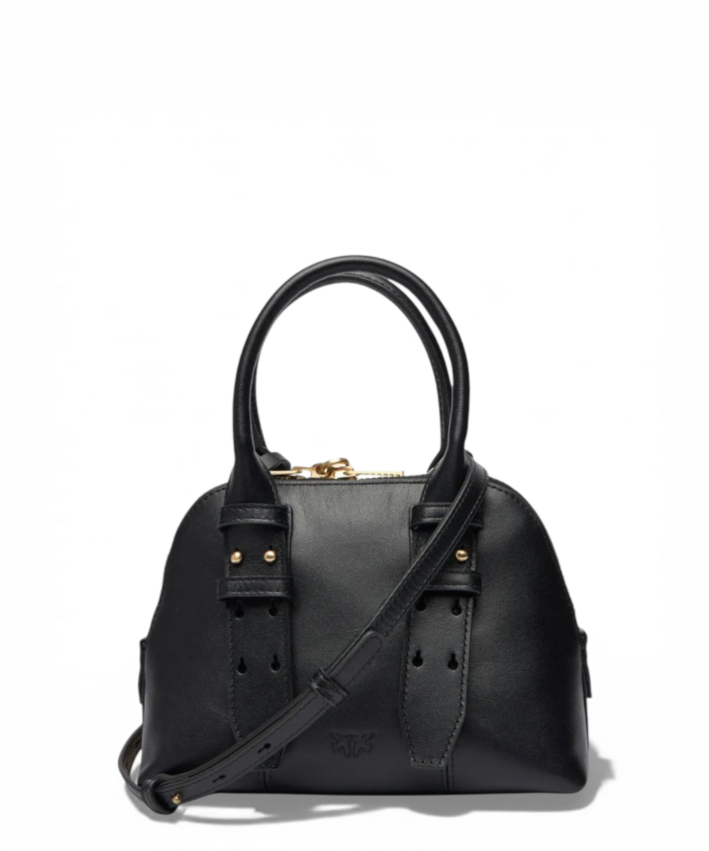 Pinko Zip Mini Leather Bowling Bag