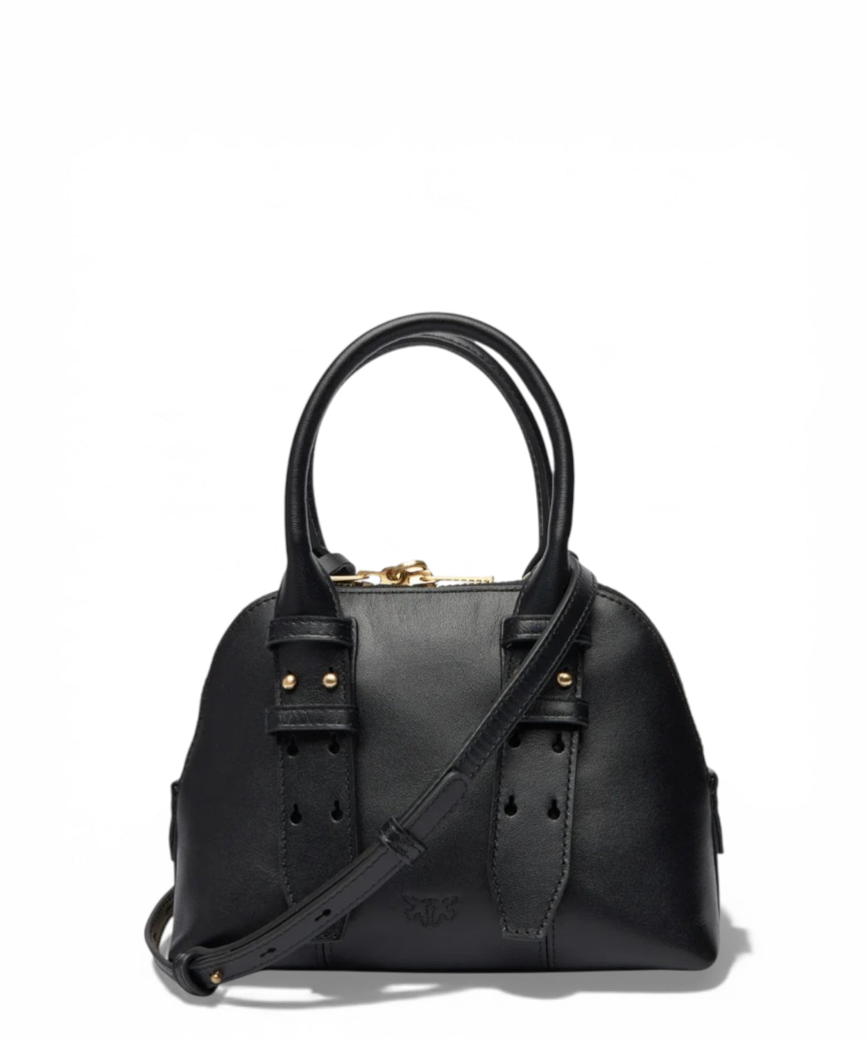 Borsa Bowling Pinko Zip Mini in Pelle