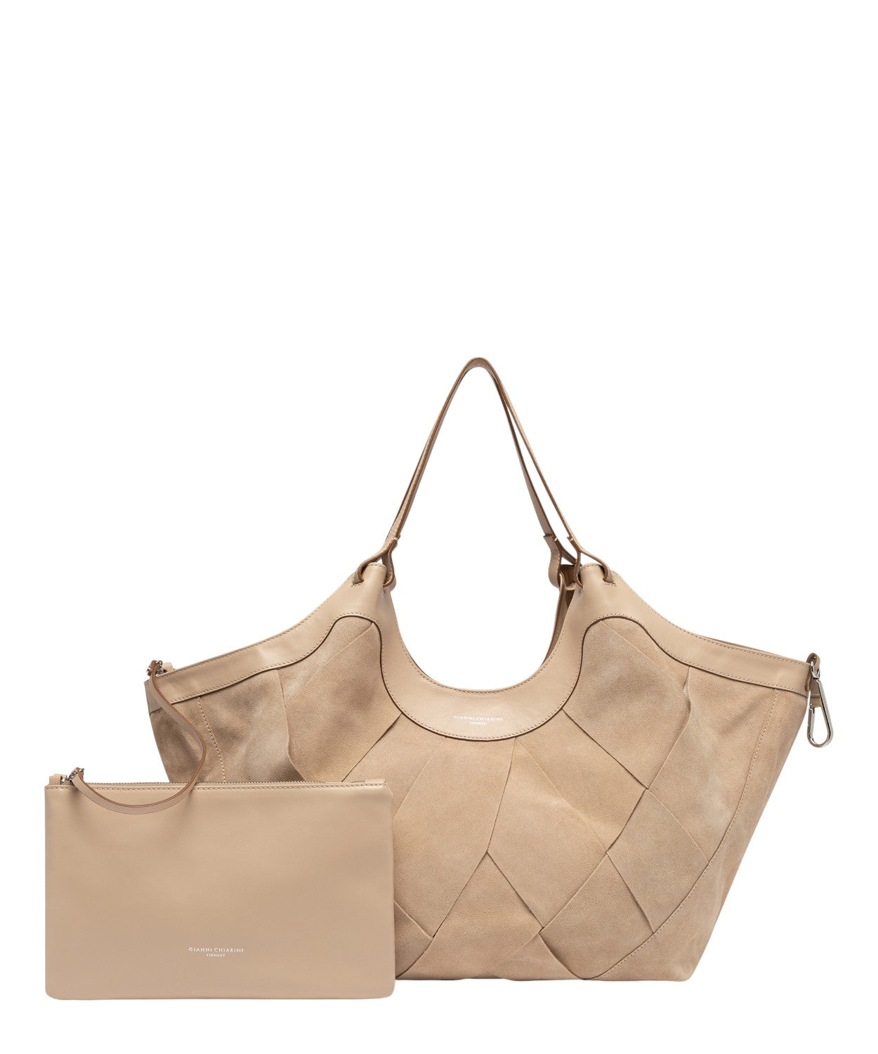 Borsa DUA in camoscio geometrica