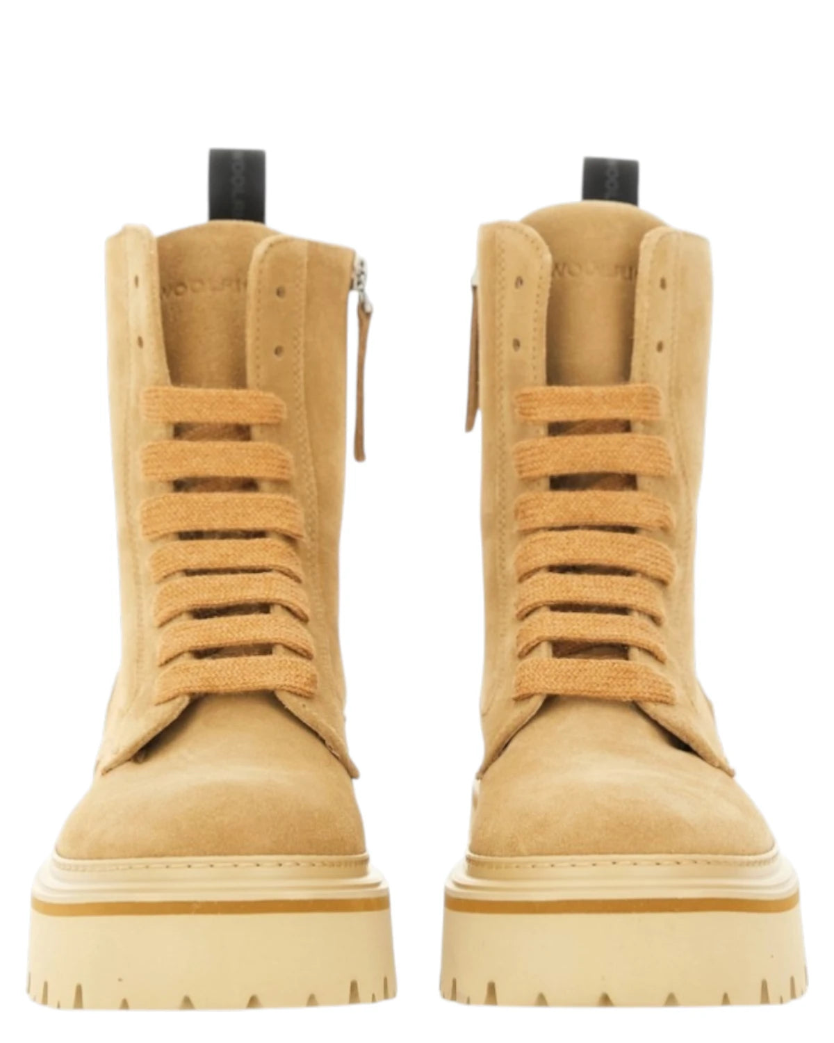 Woolrich Stivaletti Donna in Camoscio con Zip Laterale e Suola in Gomma