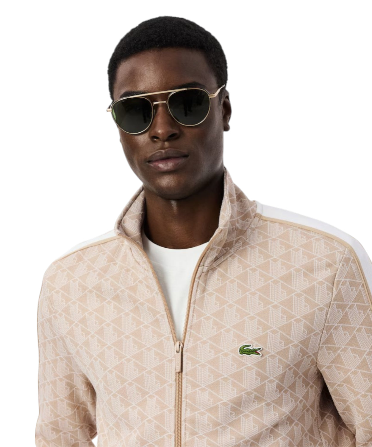 Felpa Lacoste Paris con Zip in Jacquard