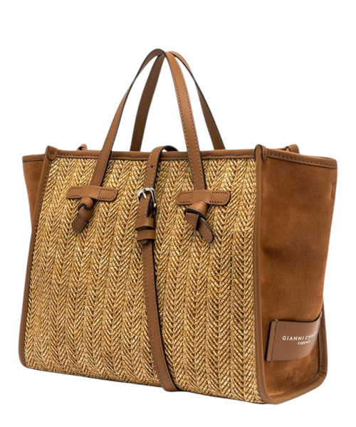 Gianni Chiarini Miss Marcella 32 bag in straw and suede