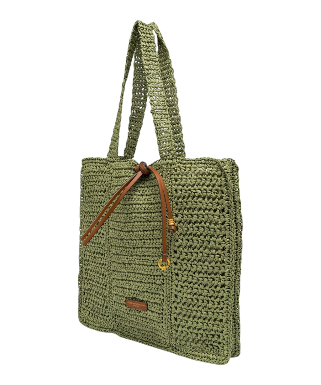 Gianni Chiarini Nefeli Straw Crochet Shopper