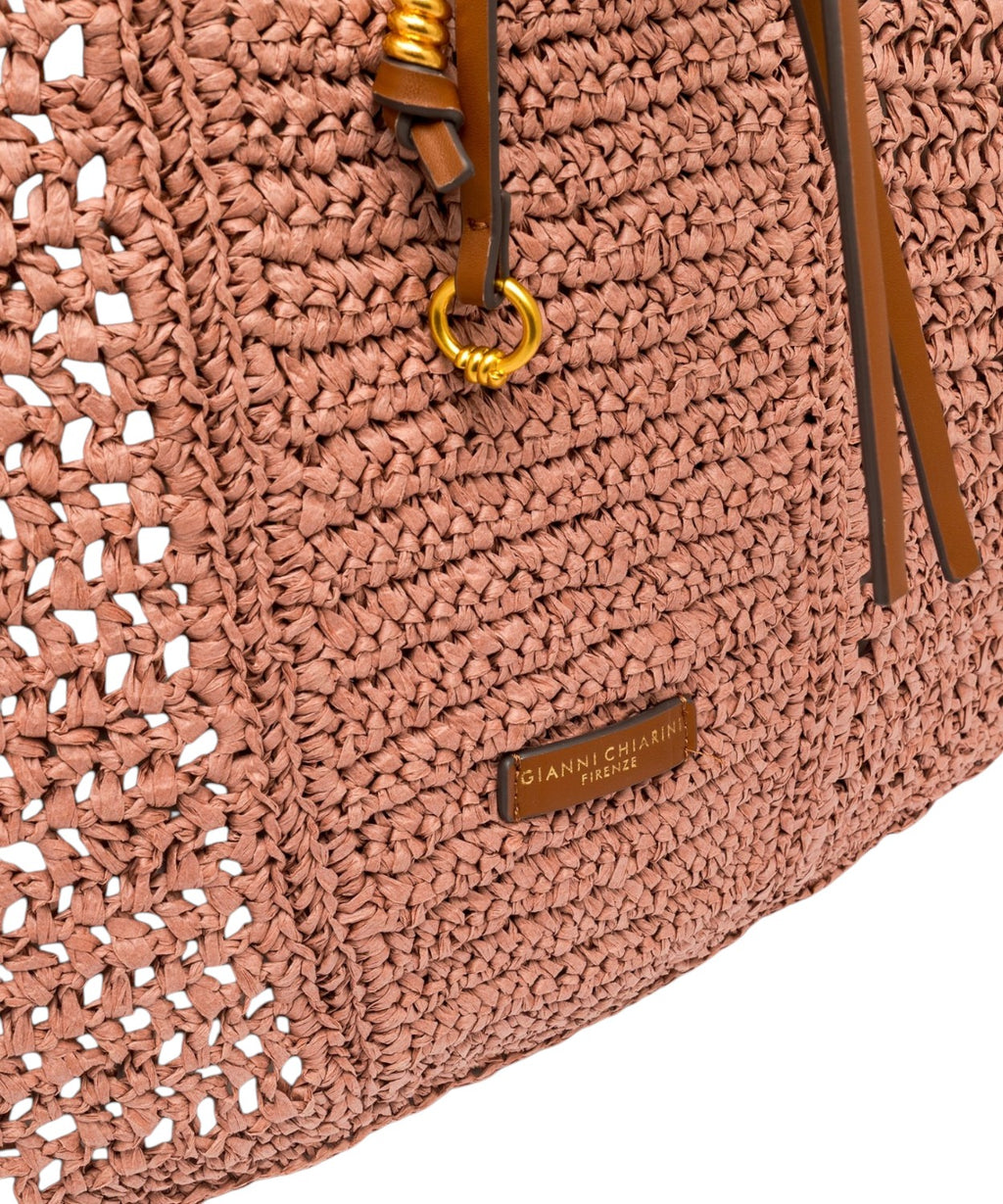 Gianni Chiarini Nefeli Crochet Straw Shopper