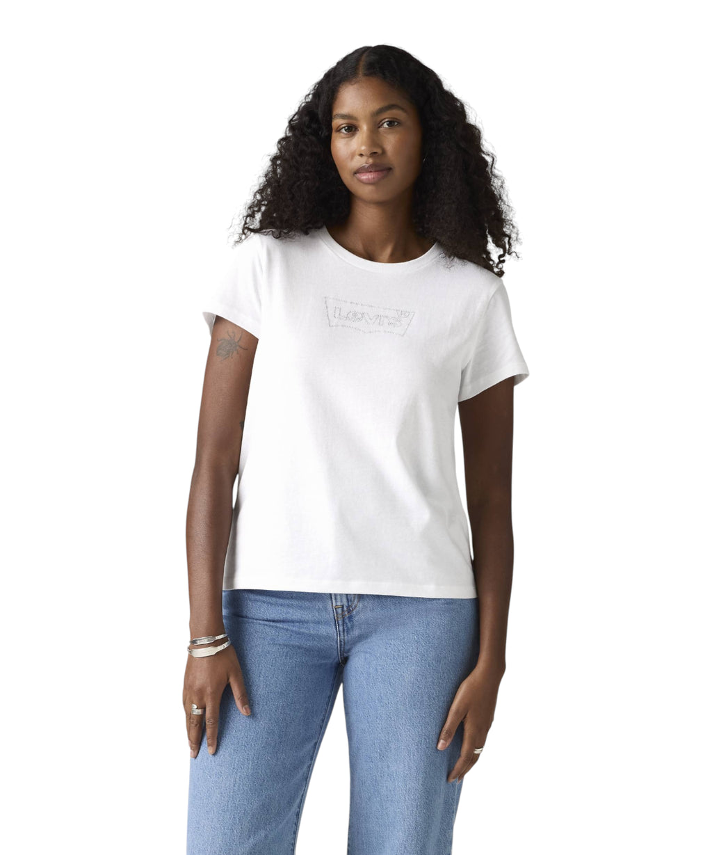 Levi's The Perfect T-Shirt with Rhinestones and Soft Crew Neck