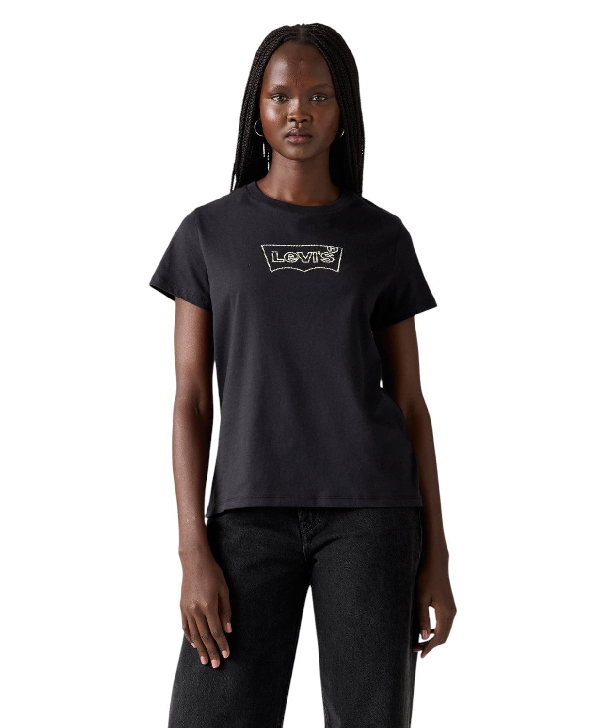 T-shirt Levi's in cotone con logo strass