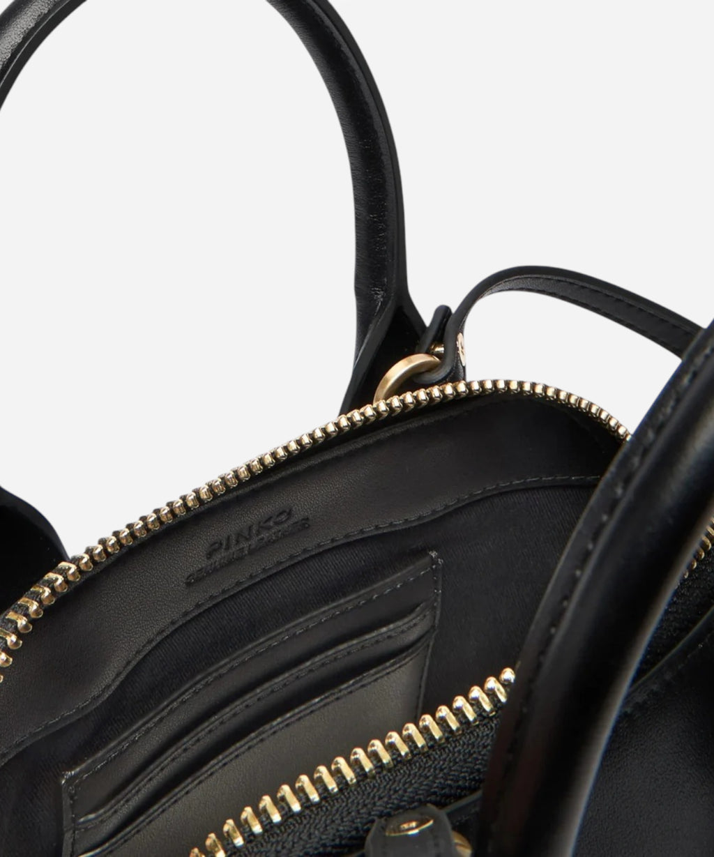 Pinko Zip Mini Leather Bowling Bag