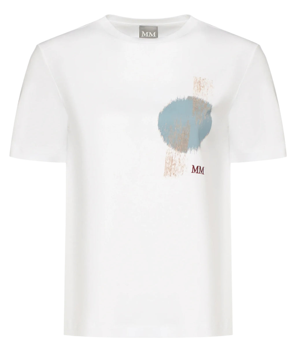 Max Mara MM logo T-shirt in Modal and Cotton