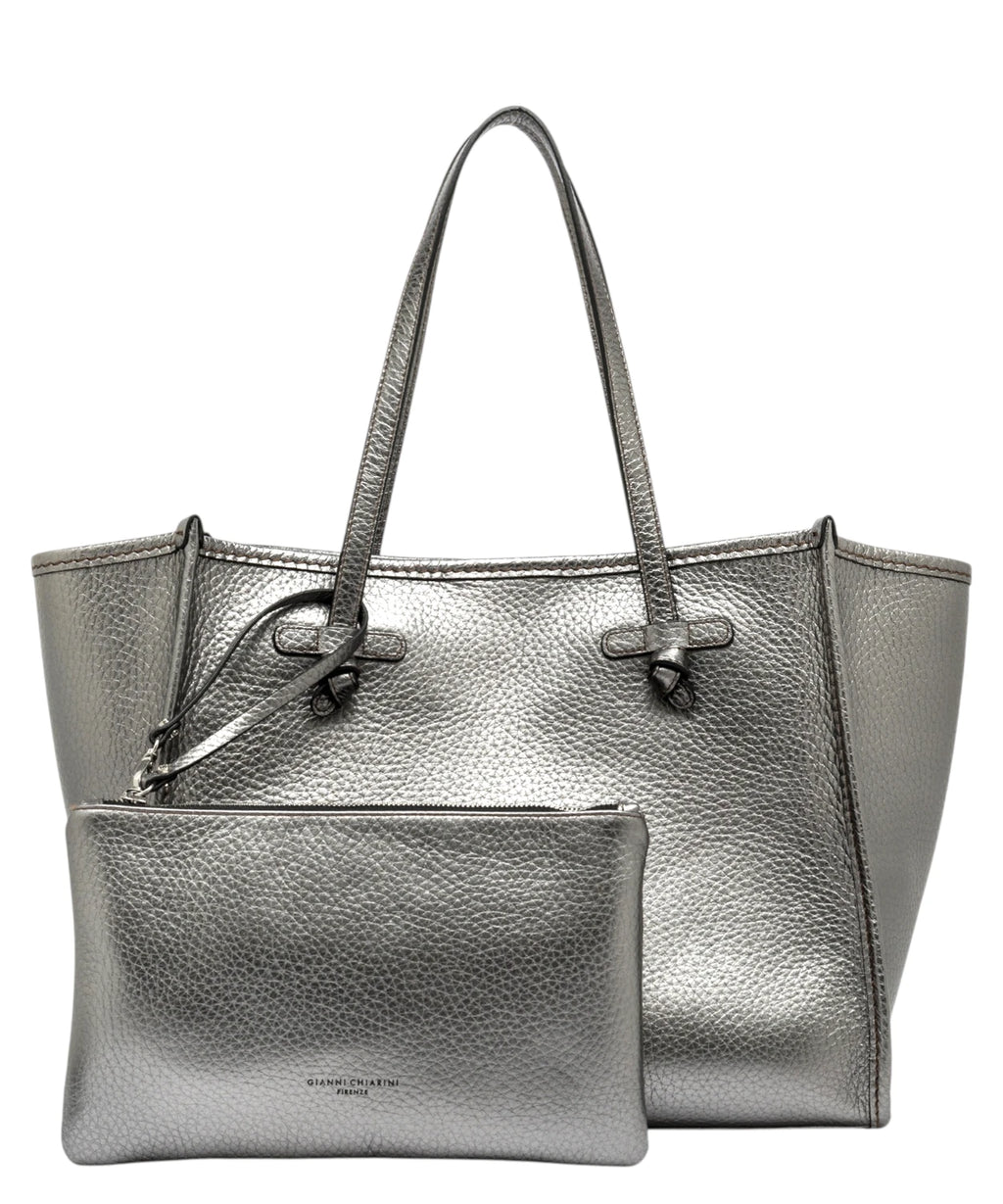 Gianni Chiarini Marcella Maxi Grained Leather Double Shopping Bag with Pouch