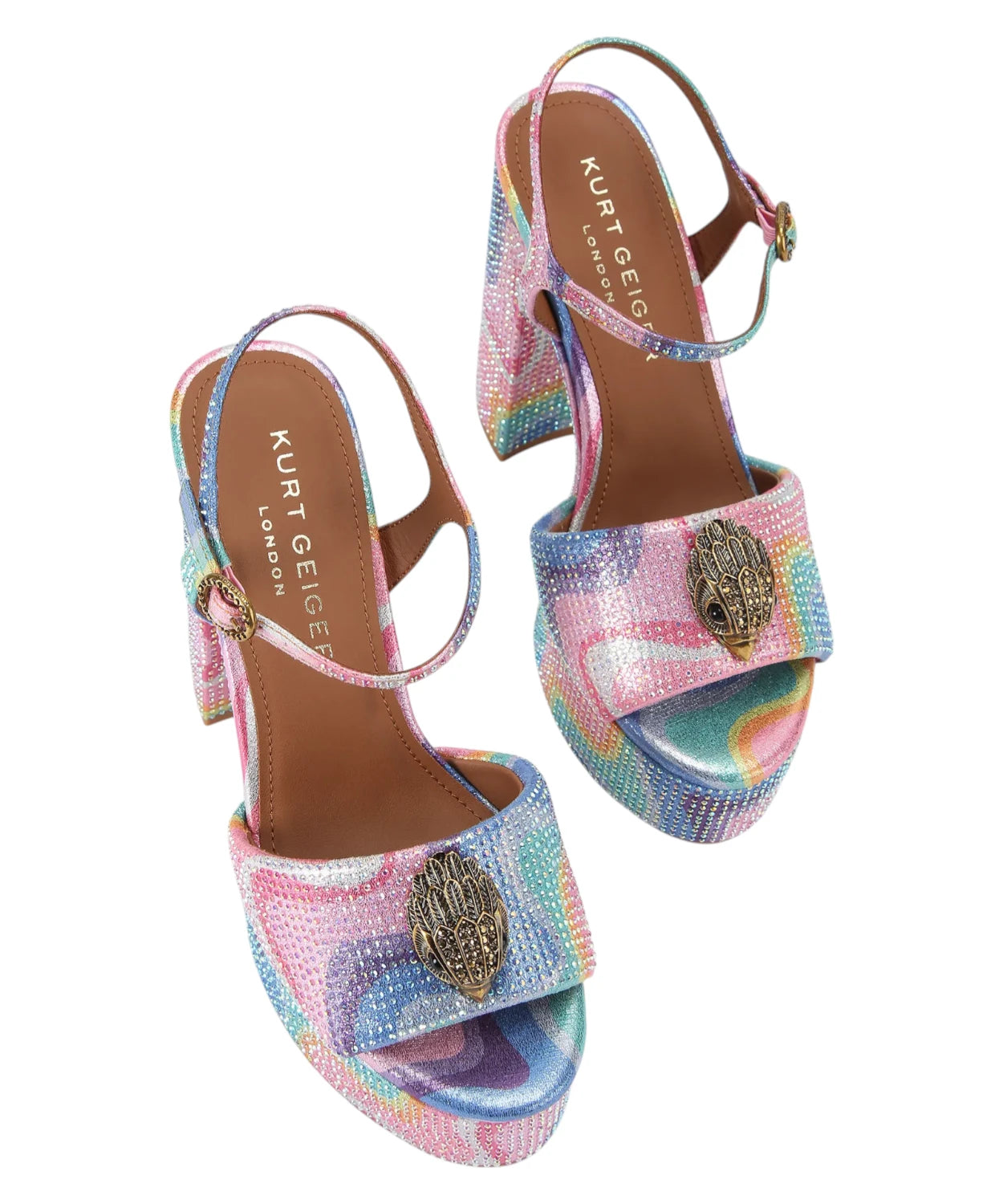 Sandali Kurt Geiger Kensington Platform Rainbow con Cristalli