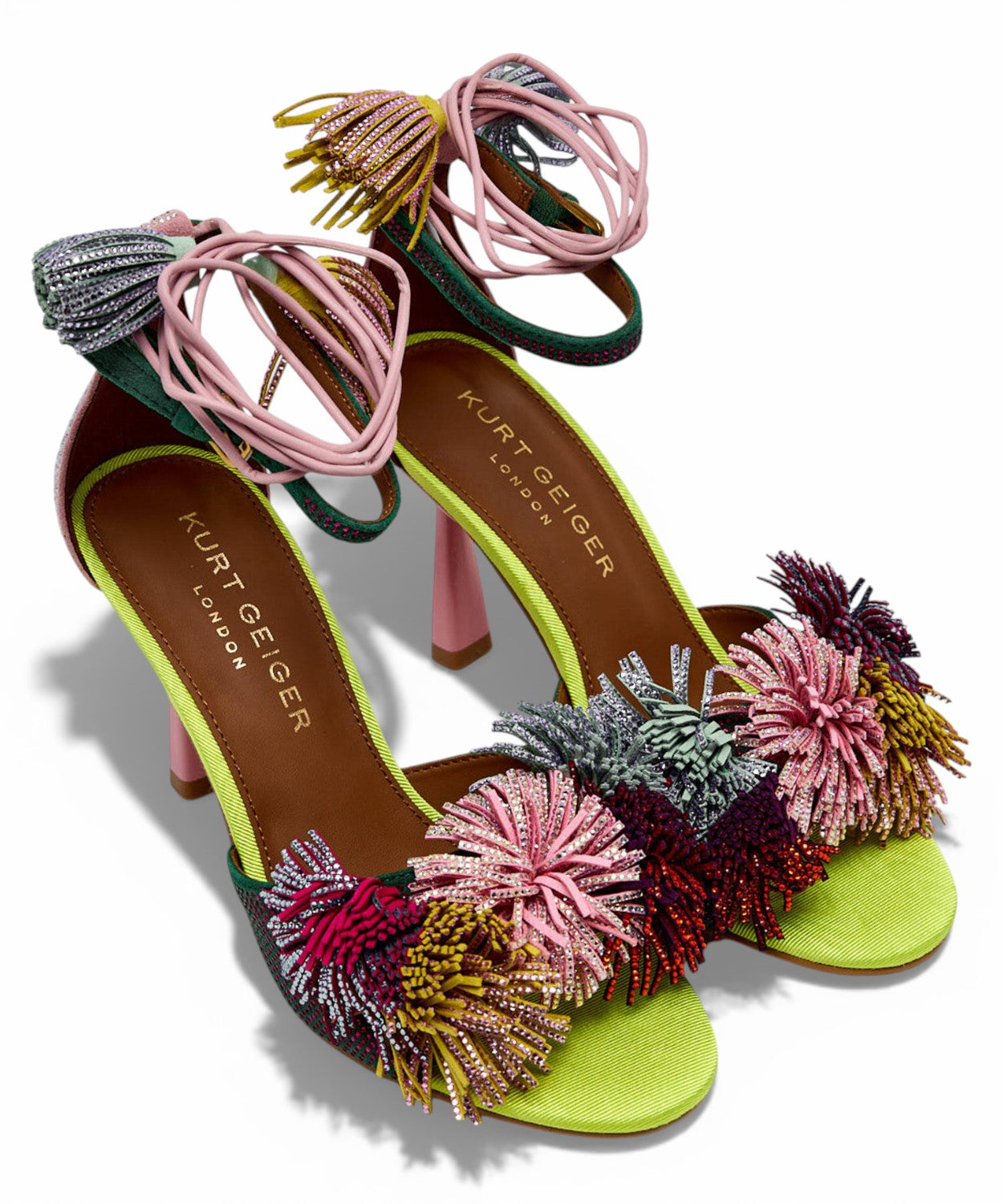 Kurt Geiger Sandali Tacco Pelle Pom Pom