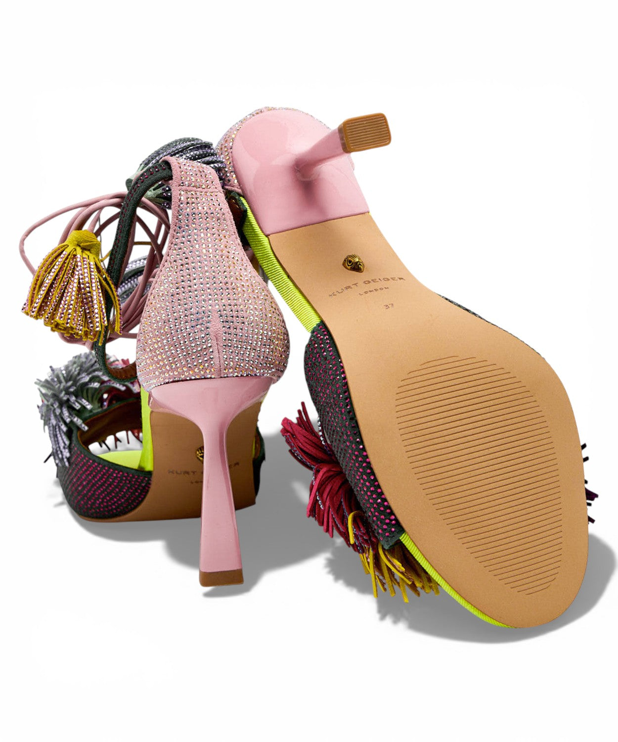 Kurt Geiger Sandali Tacco Pelle Pom Pom