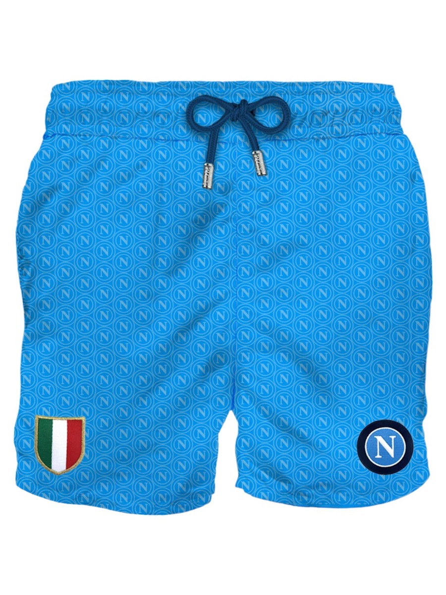 Costume da bagno con patch | SSC NAPOLI EDIZIONE SPECIALE-Mc2 Saint Barth-Costumi da bagno-Vittorio Citro Boutique