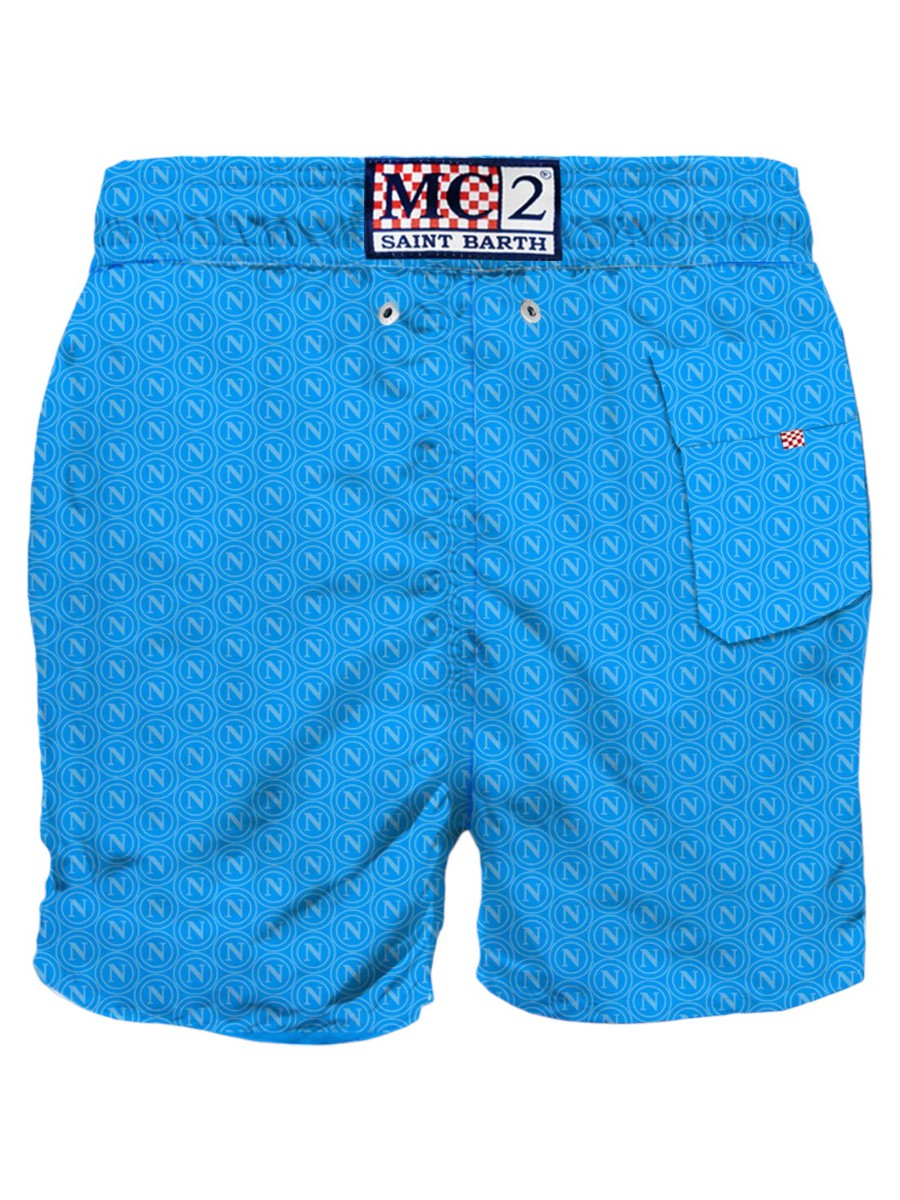 Costume da bagno con patch | SSC NAPOLI EDIZIONE SPECIALE-Mc2 Saint Barth-Costumi da bagno-Vittorio Citro Boutique