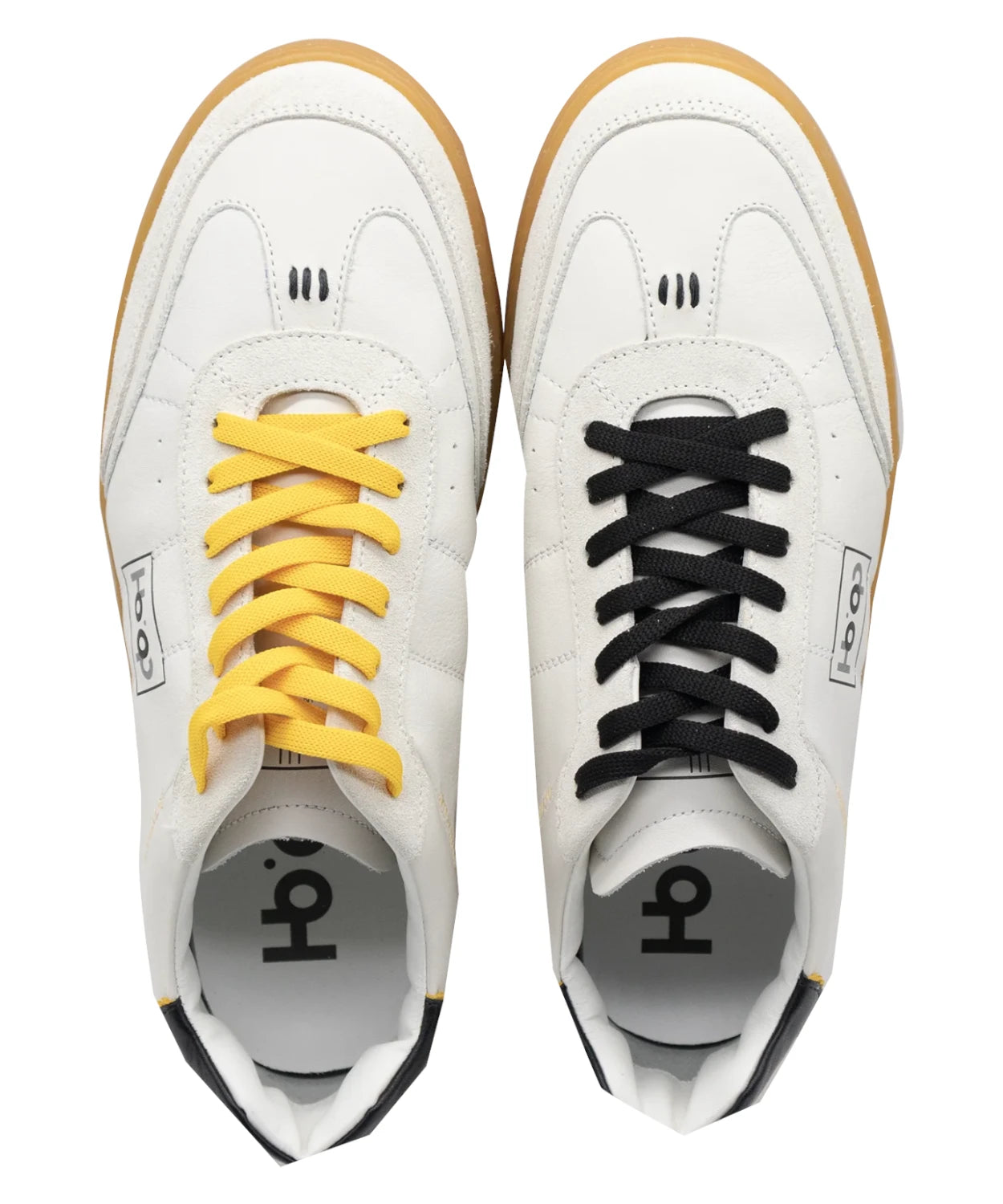 Tenisky Ho’op Mantra Offwhite Black Yellow - Pelle Nappa