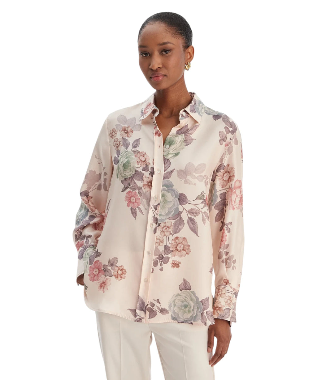 Camicia Marella SALVE i silke med blomsterprint