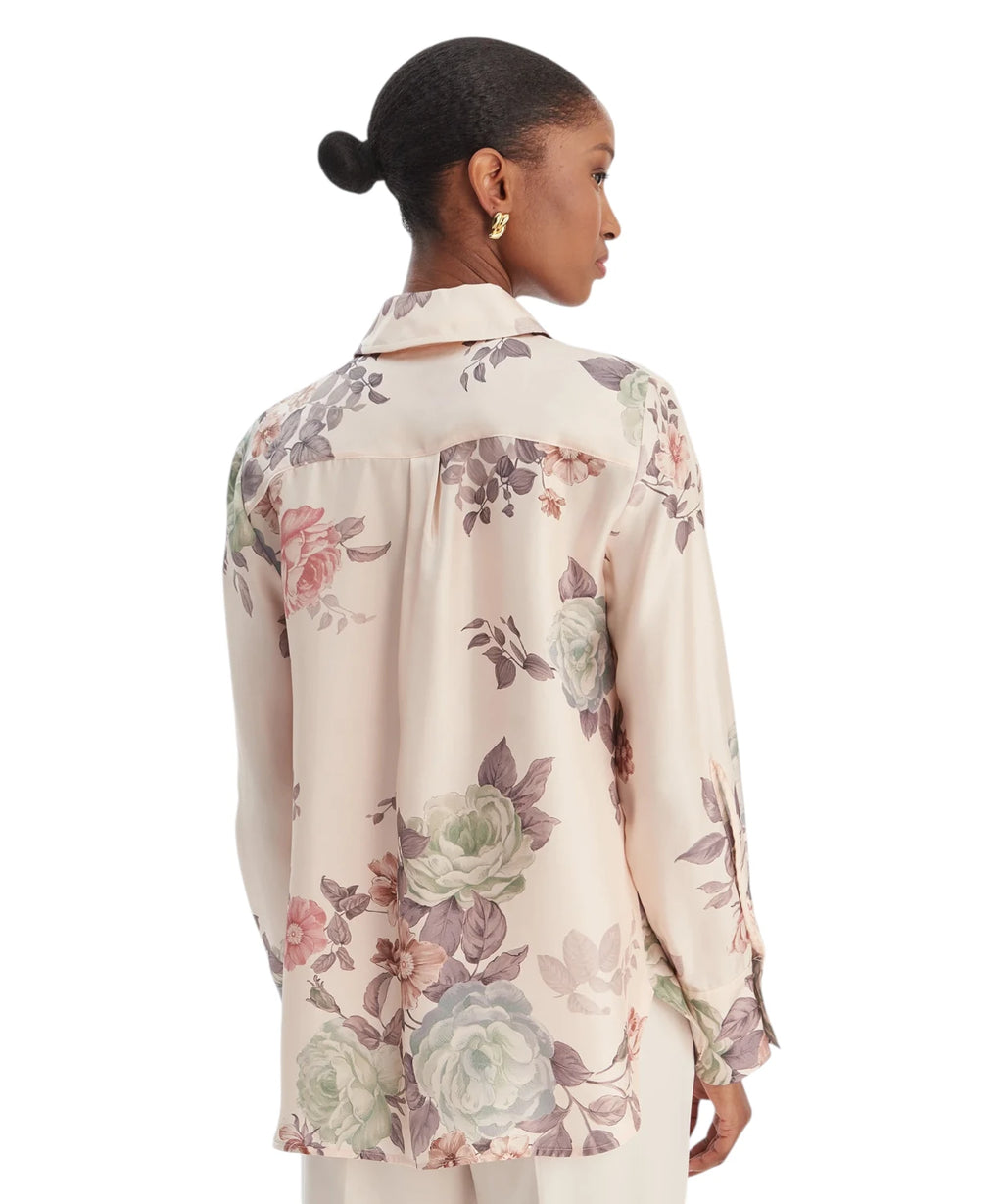 Camicia Marella SALVE i silke med blomsterprint