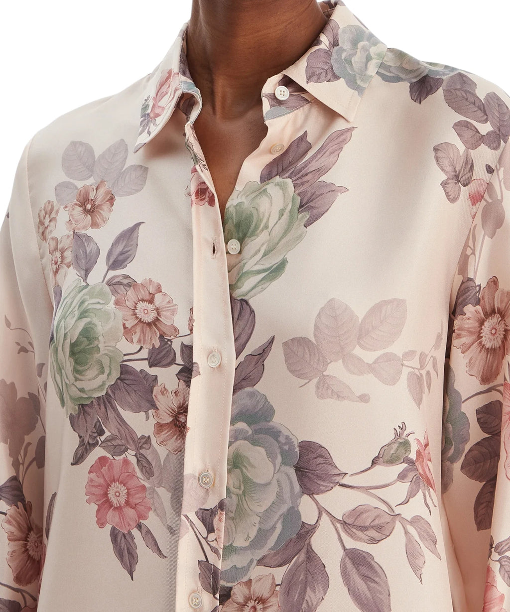Camicia Marella SALVE i silke med blomsterprint