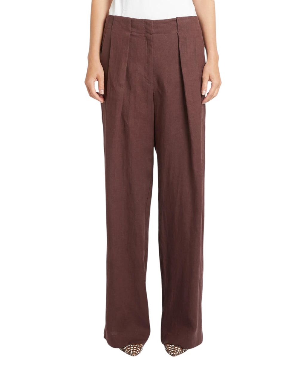 Marella LINEN NET Trousers with Double Pleats