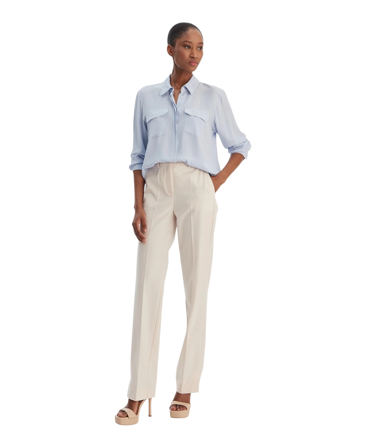 Spodnie Marella Slim z wysokim stanem