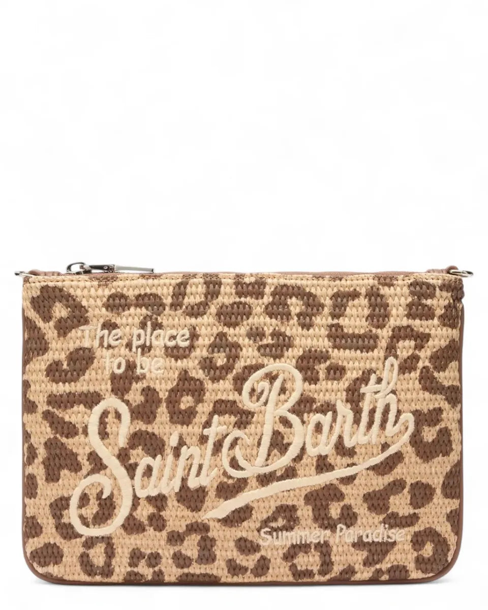 Pochette Parisienne Leopardata in Paglia-Mc2 Saint Barth-Pochette-Vittorio Citro Boutique