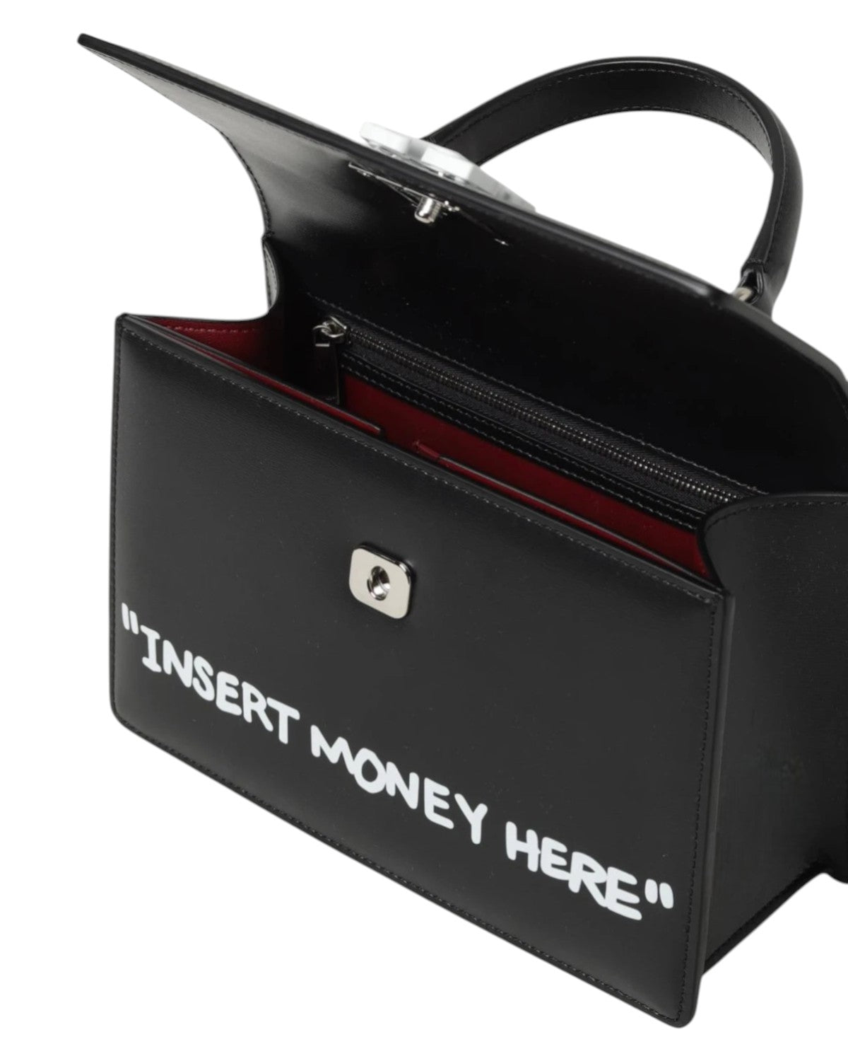 Off-White Jitney 1.4 Quote Leather Bag with Shoulder Strap