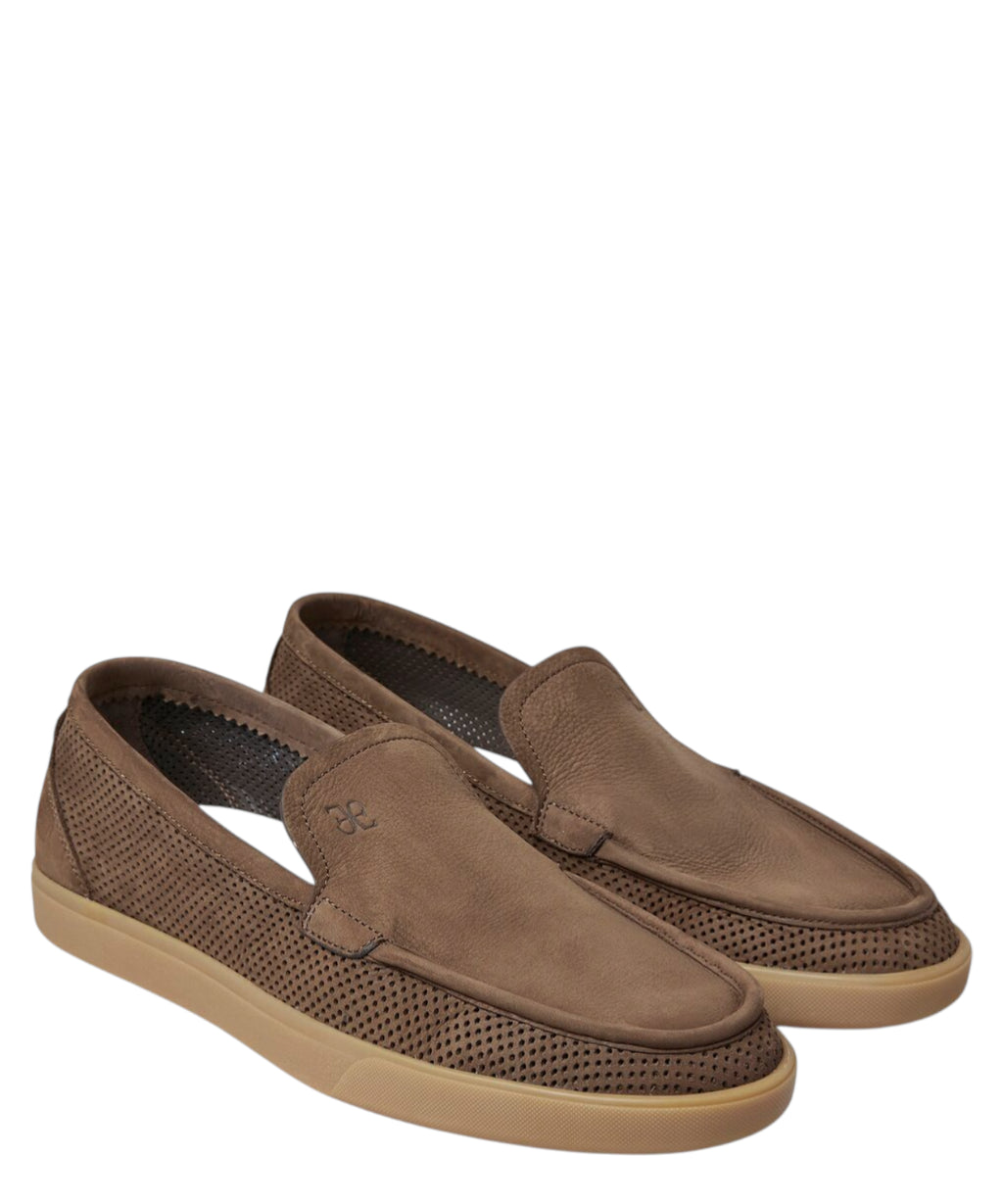 Men's Perforated Tumbled Calfskin Loafer Fabi
