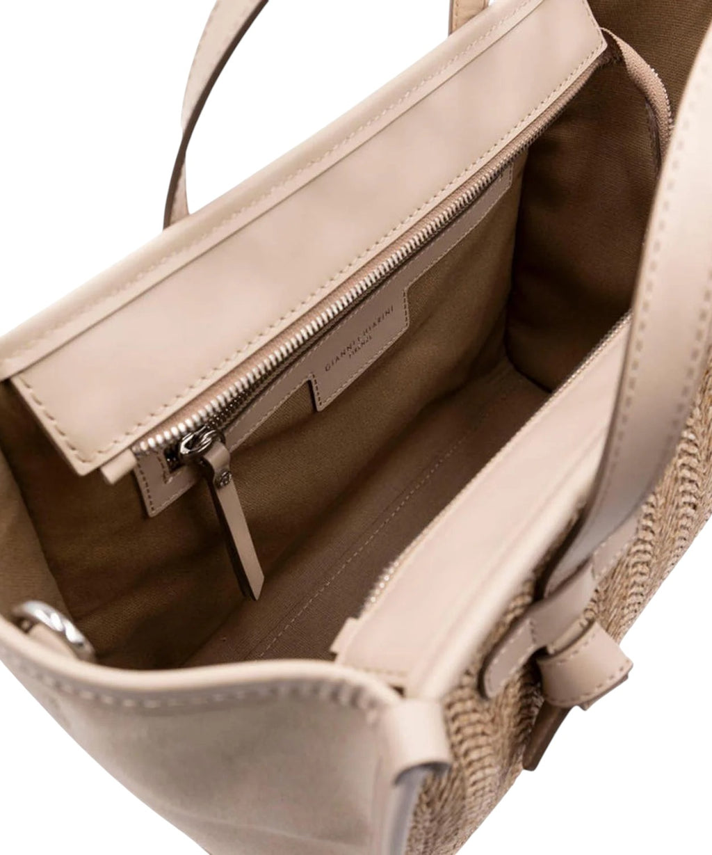 Gianni Chiarini Miss Marcella 32 summer bag in straw and suede
