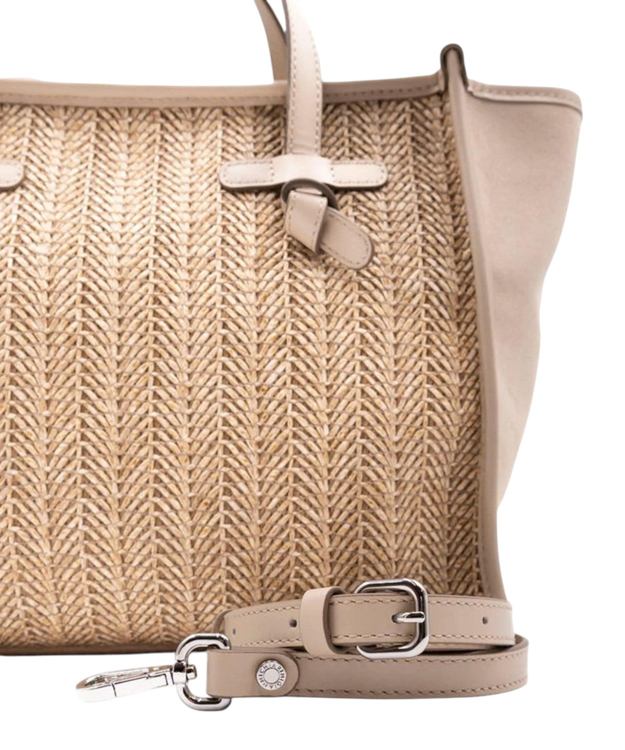Gianni Chiarini Miss Marcella 32 summer bag in straw and suede