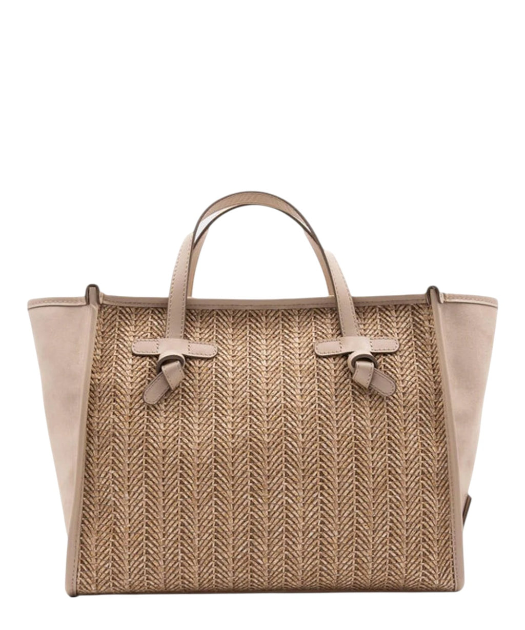 Gianni Chiarini Miss Marcella 32 summer bag in straw and suede