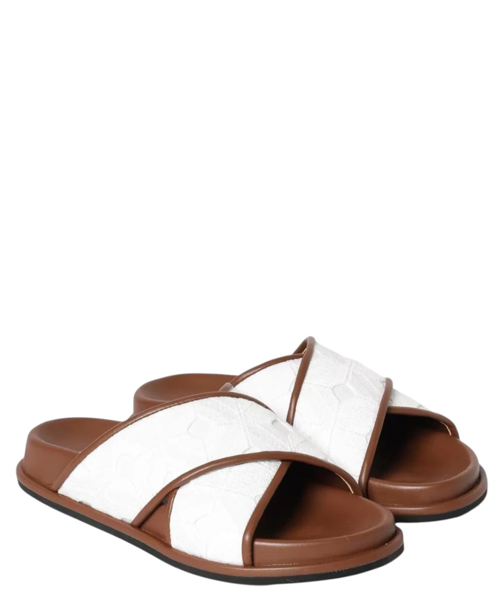 Max Mara Women's Peonie Embroidered Crisscross Sandals