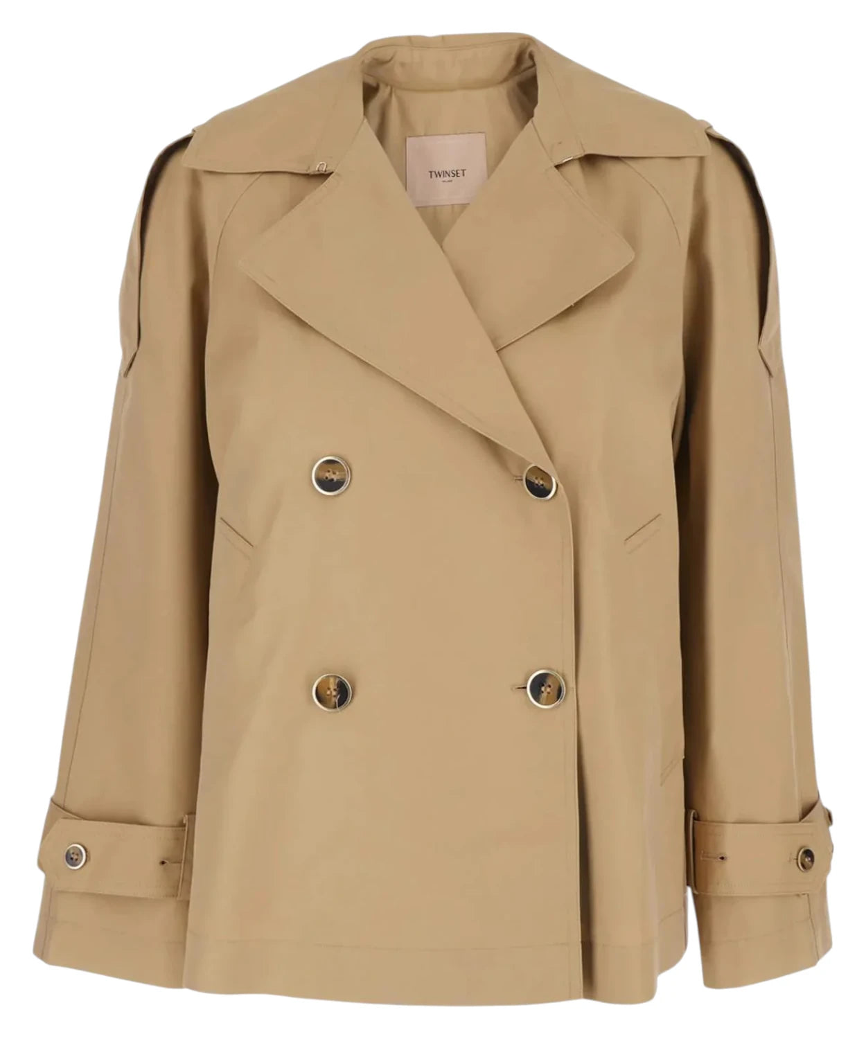 Trench corto Twinset para mujer en algodón elegante