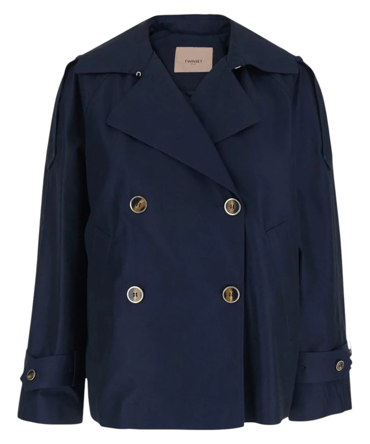 Trench corto Twinset para mujer en algodón elegante