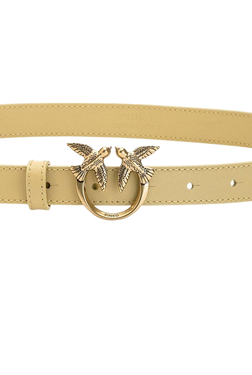Cintura sottile love birds in pelle-Cinture-Pinko-Vittorio Citro Boutique