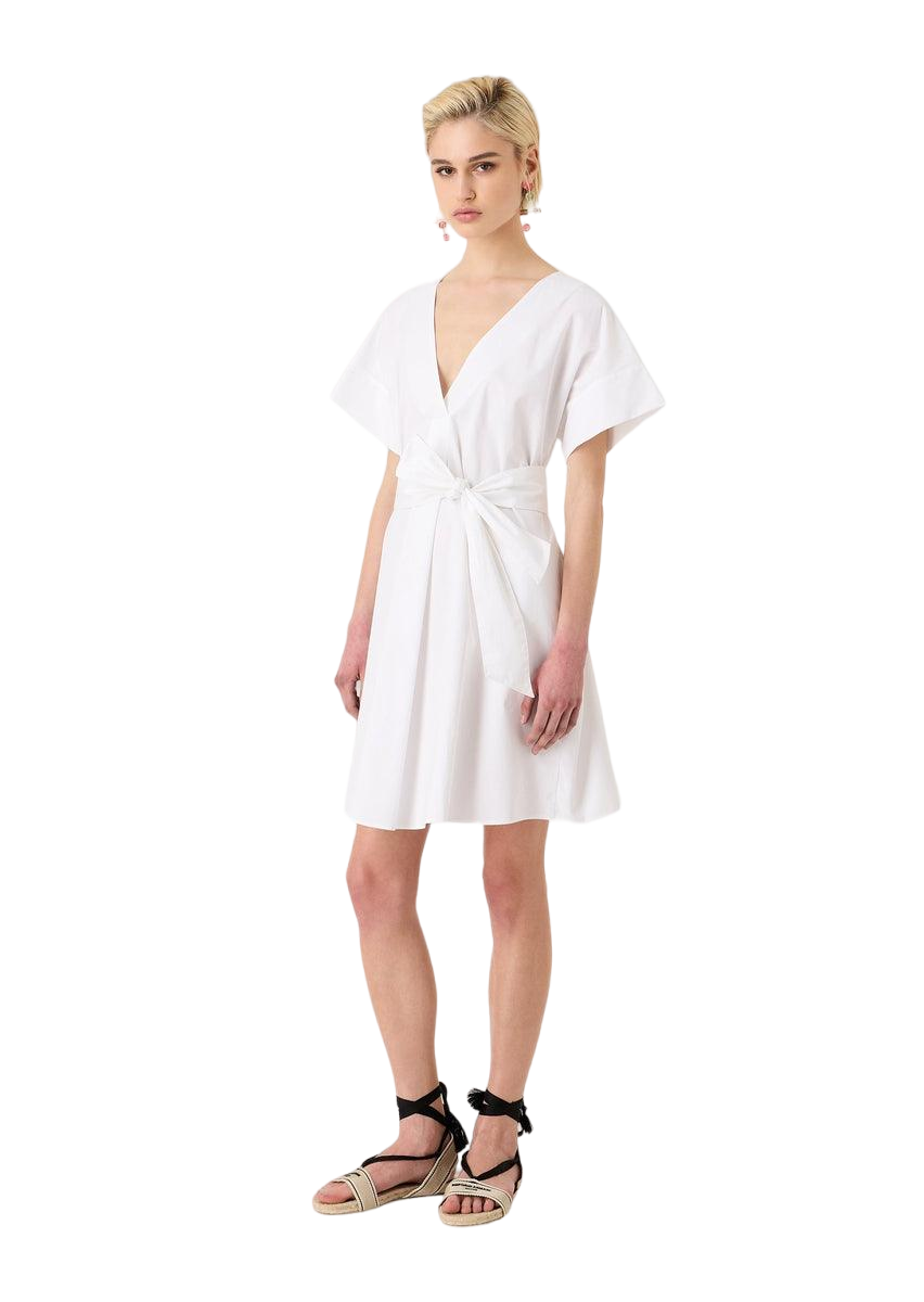 Abito in cotone sabbiato con fusciacca-Abiti-Emporio Armani-Vittorio Citro Boutique