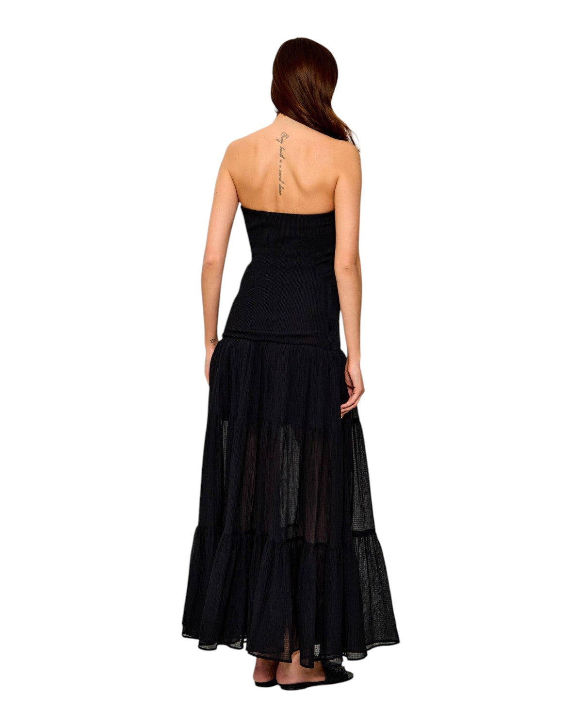 Pinko Baveno Long Sleeveless Dress in Cotton and Silk