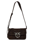 PINKO Suede Shoulder Bag with Inlay