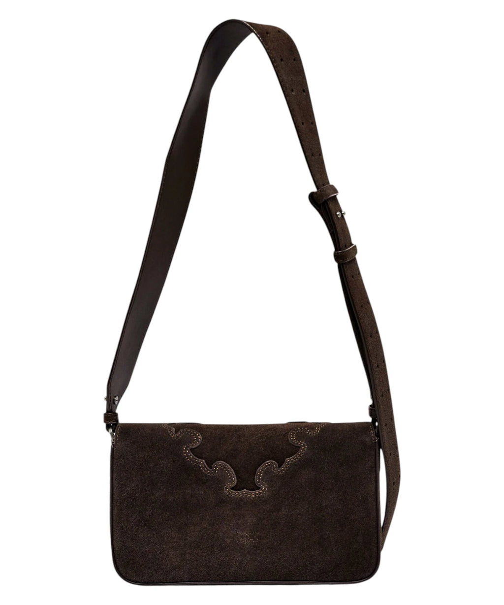 PINKO Suede Shoulder Bag with Inlay