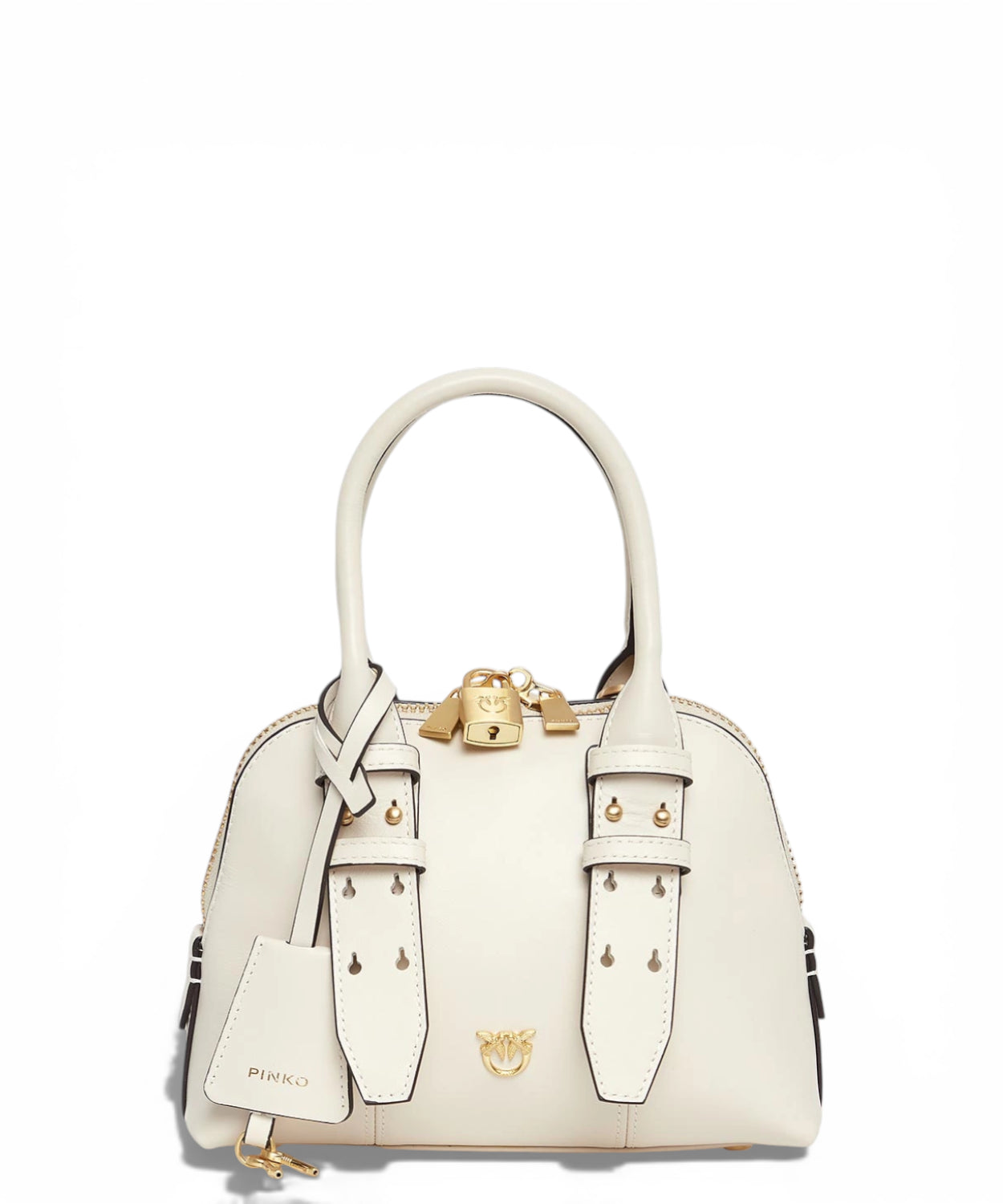Borsa Bowling Pinko Zip Mini in Pelle