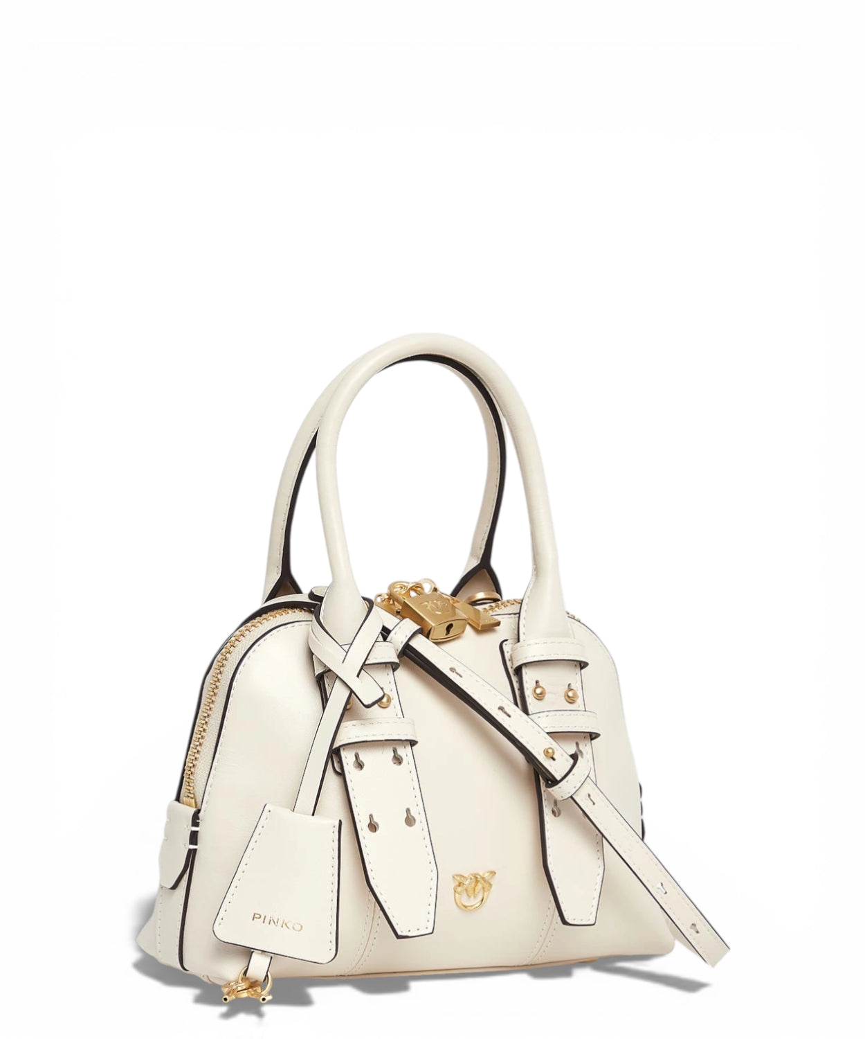 Borsa Bowling Pinko Zip Mini in Pelle