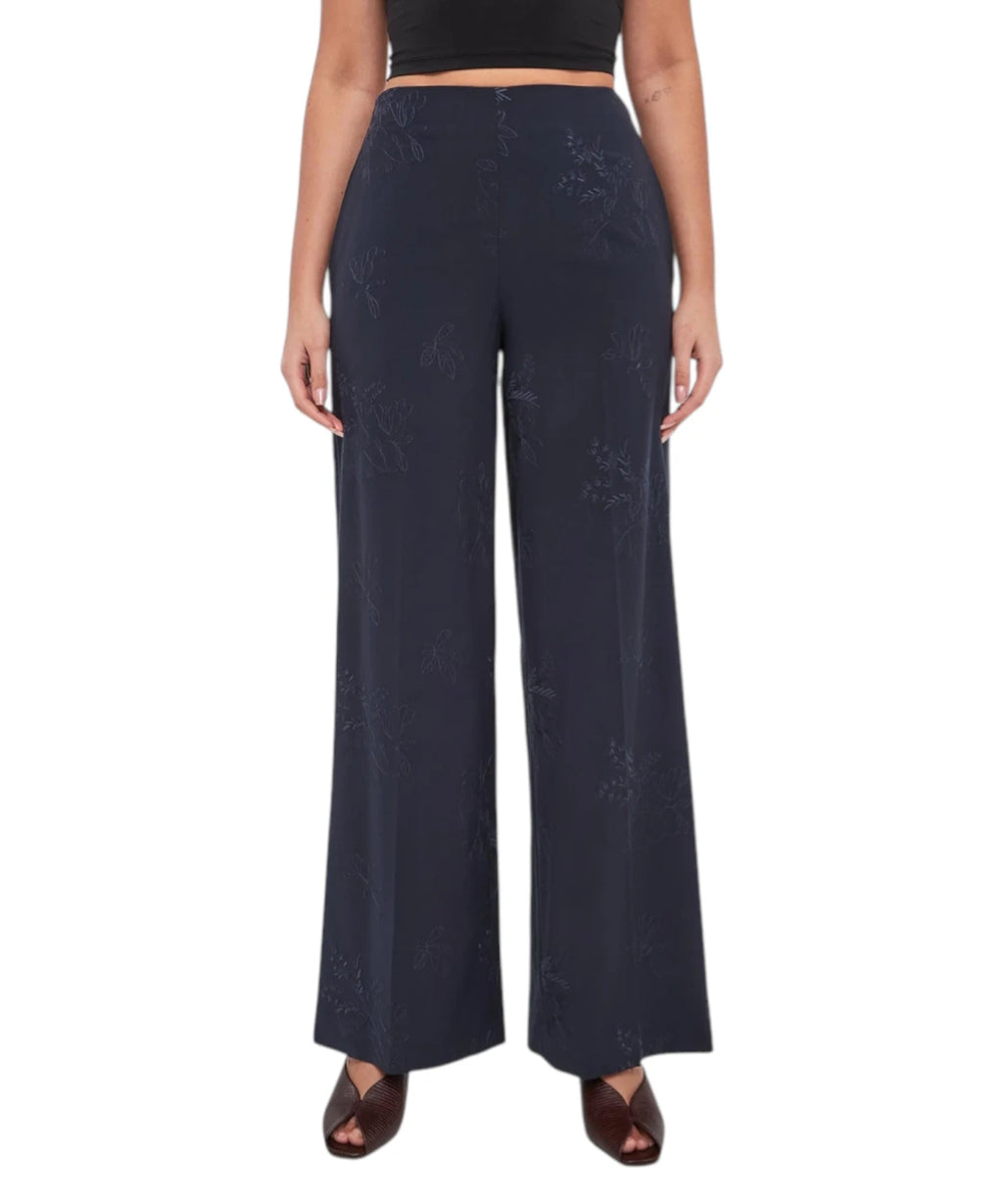 Twinset Embroidered Elegant Palazzo Trousers