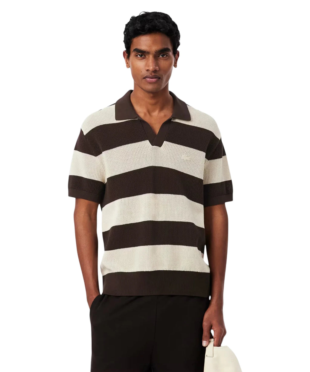 Herre Polo Lacoste med Striber - Relaxed Fit i Bomuld