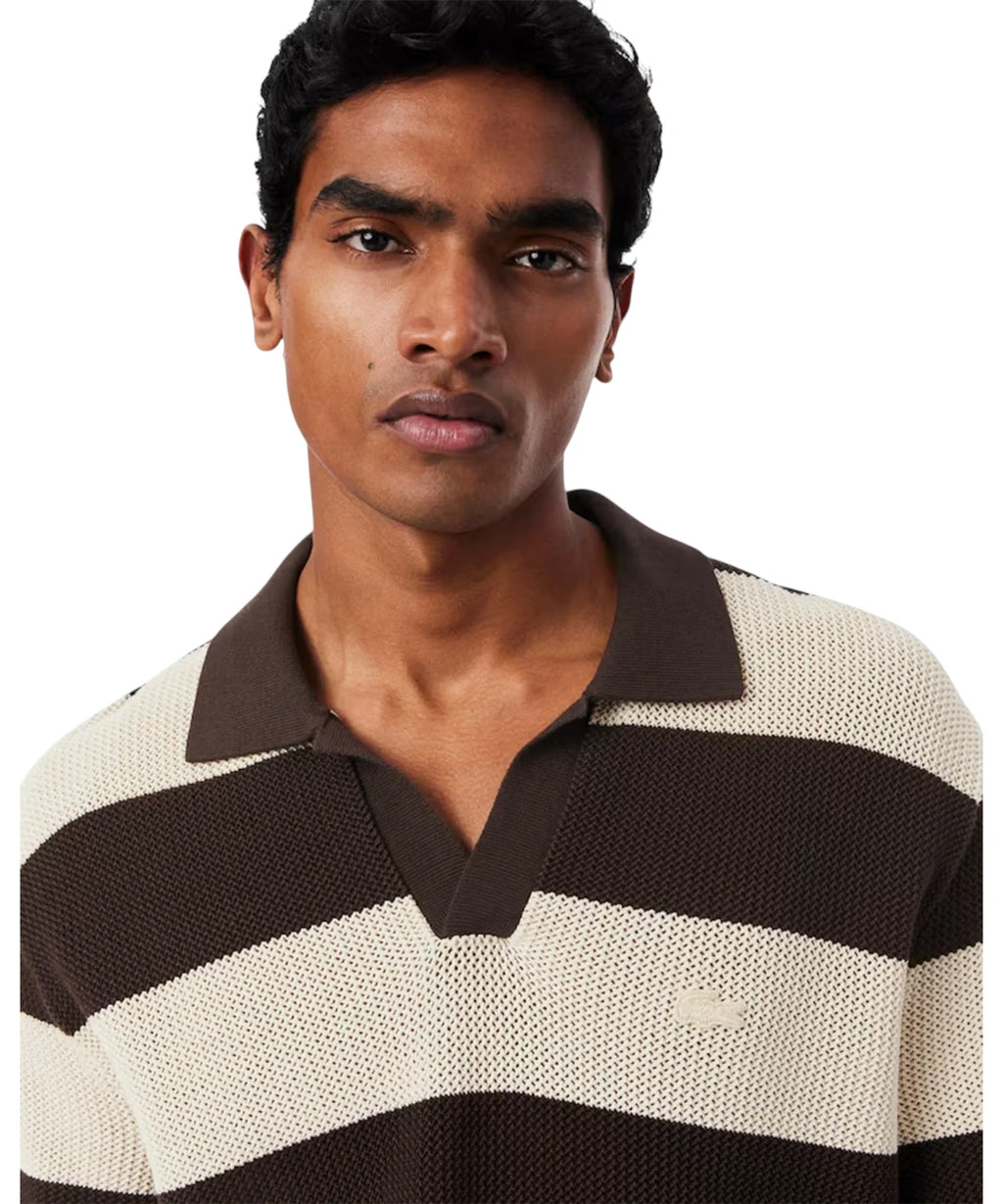 Herre Polo Lacoste med Striber - Relaxed Fit i Bomuld