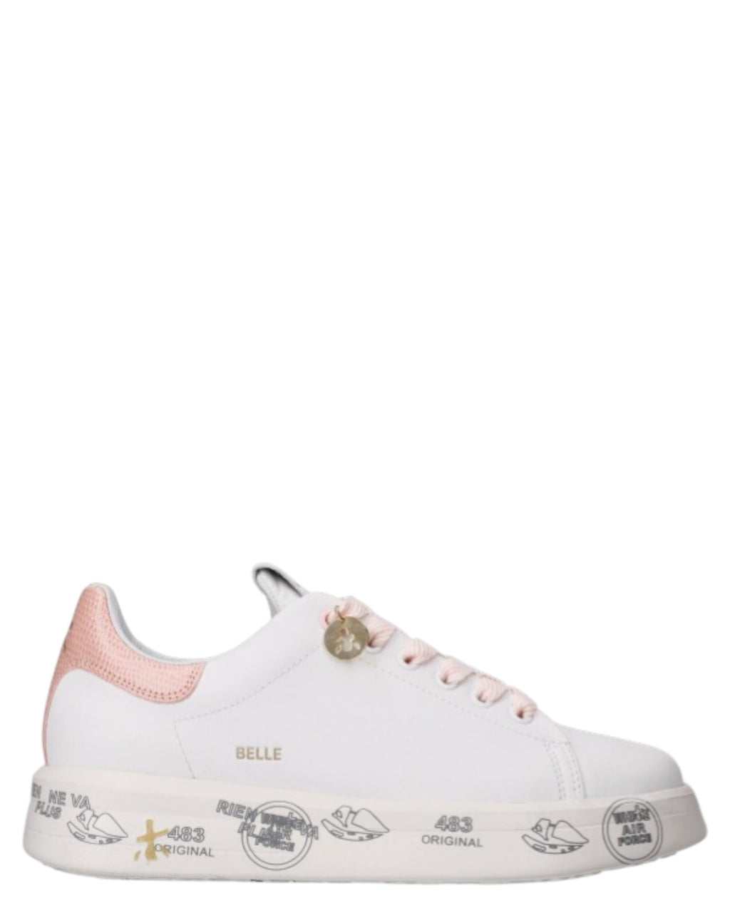 Premiata Belle 8159 Leather Sneakers – 4.2 cm Sole with Graphic Bottom