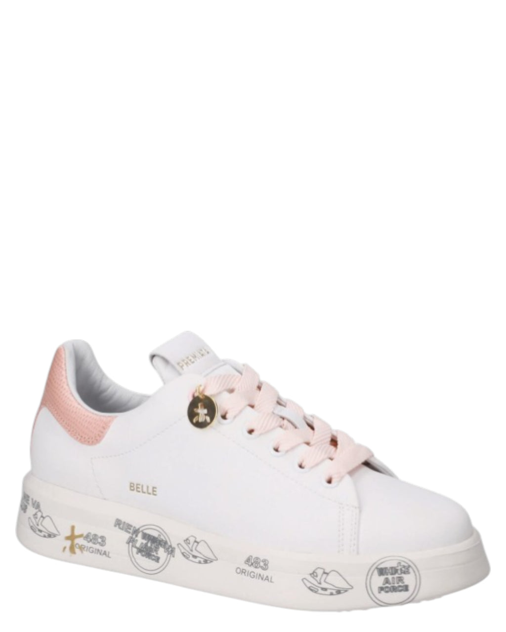 Premiata Belle 8159 Leather Sneakers – 4.2 cm Sole with Graphic Bottom