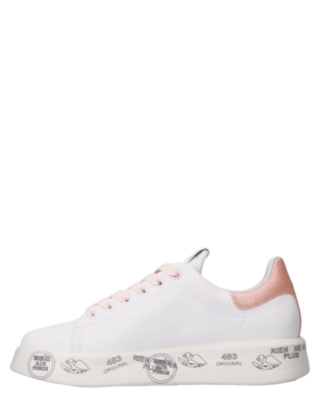 Premiata Belle 8159 Leather Sneakers – 4.2 cm Sole with Graphic Bottom