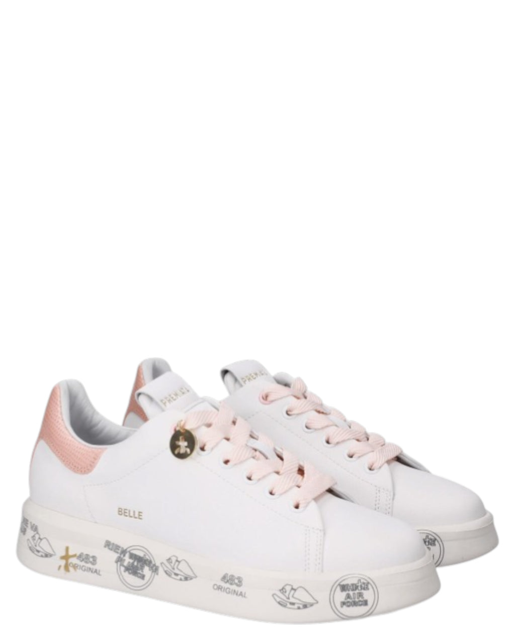 Premiata Belle 8159 Leather Sneakers – 4.2 cm Sole with Graphic Bottom