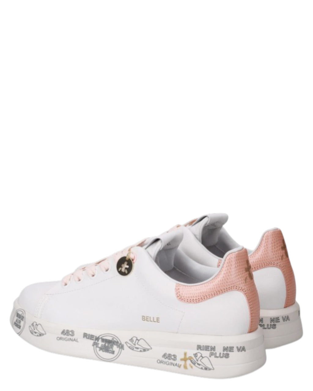 Premiata Belle 8159 Leather Sneakers – 4.2 cm Sole with Graphic Bottom