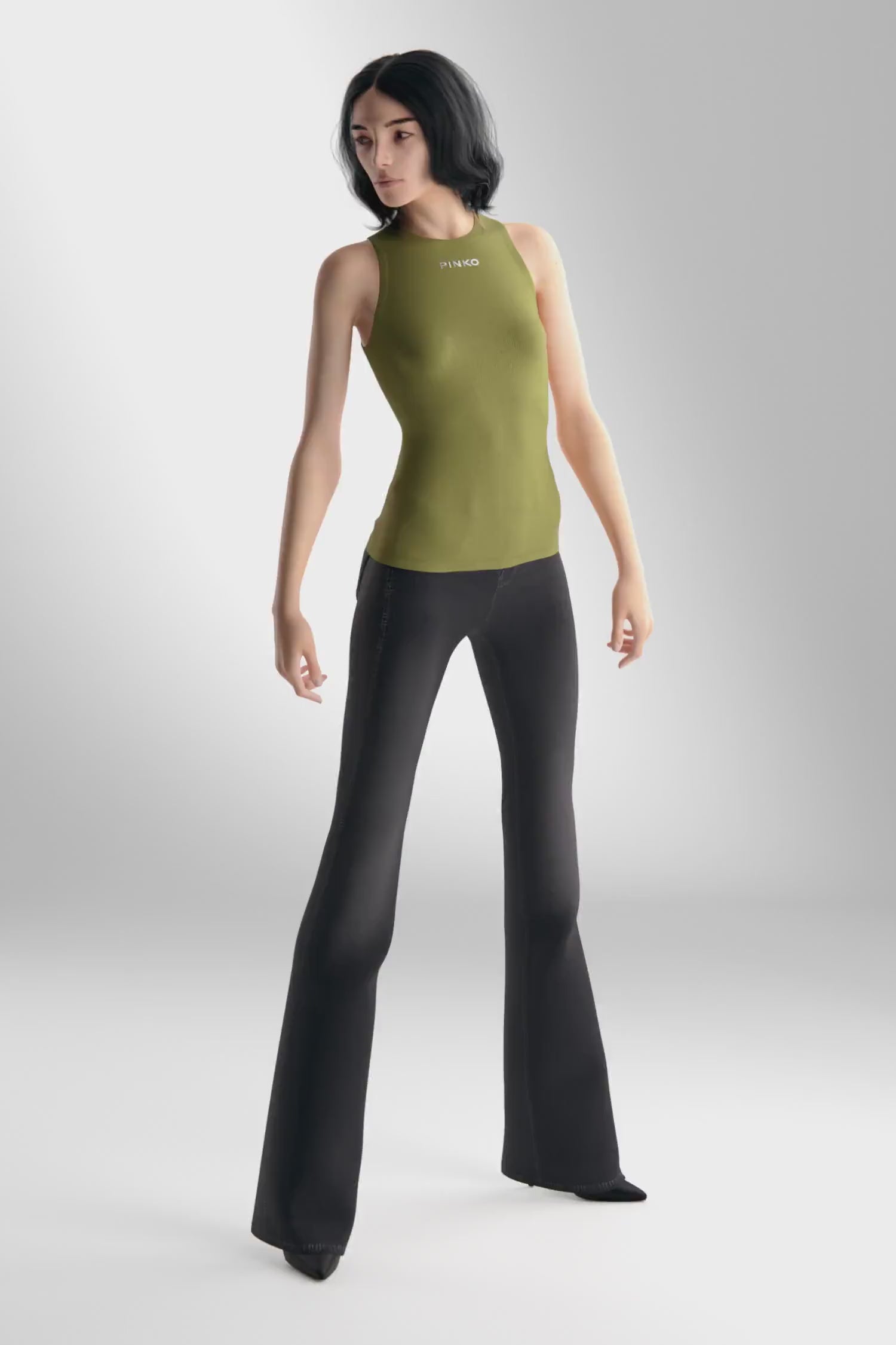 Ribbed shirt tank top with logo